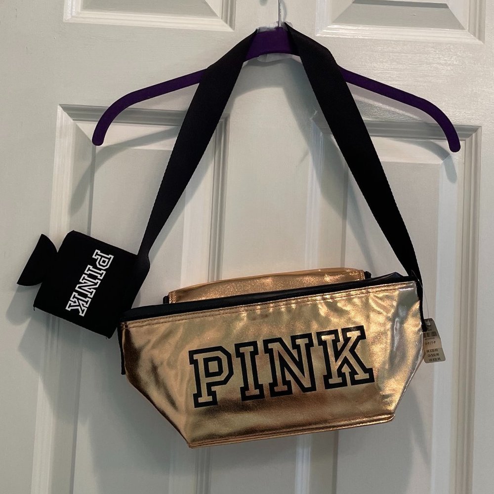Pink fannypack/ cooler/ coozie